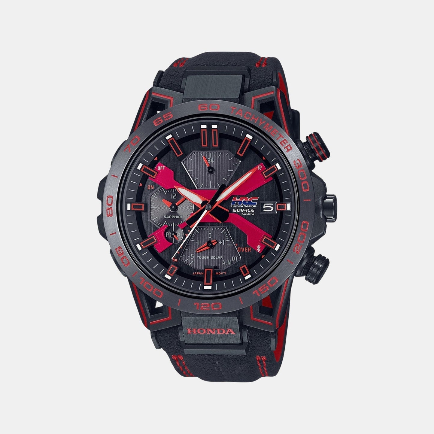 Edifice Men Quartz Black Dial Analog Leather Watch ED566