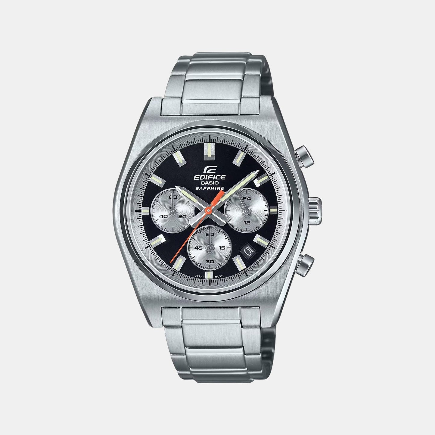 Edifice Men Quartz Black Dial Chronograph Stainless Steel Watch ED633