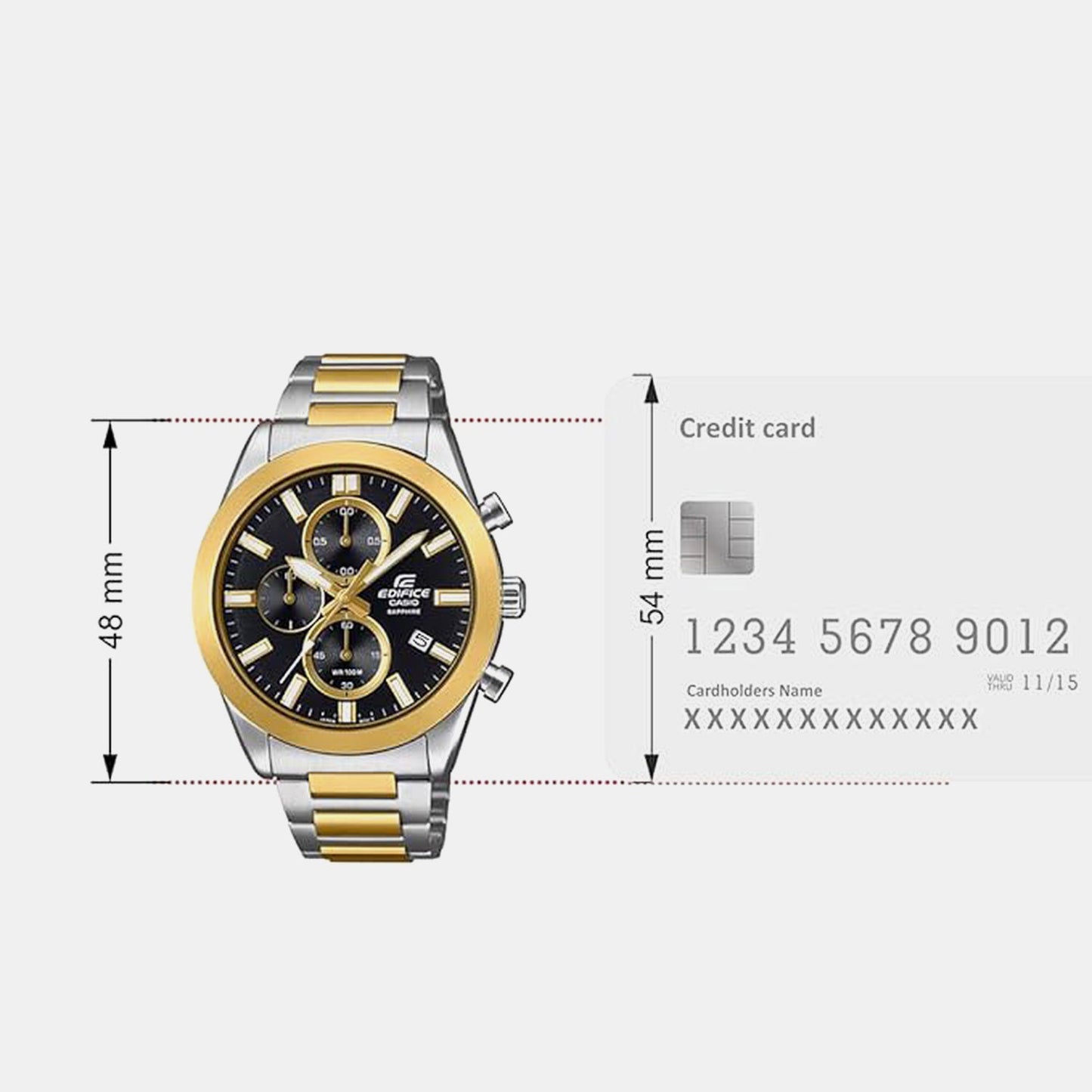 Edifice Men Quartz Black Dial Chronograph Stainless Steel Watch ED667