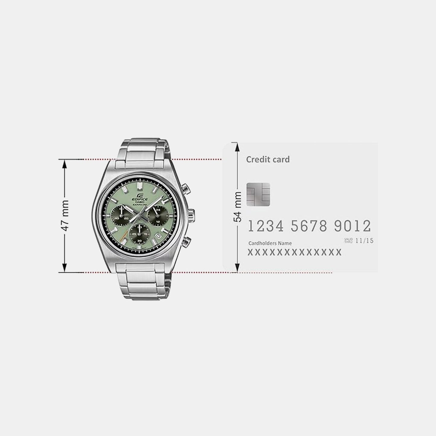Edifice Men Quartz Green Dial Chronograph Stainless Steel Watch ED689