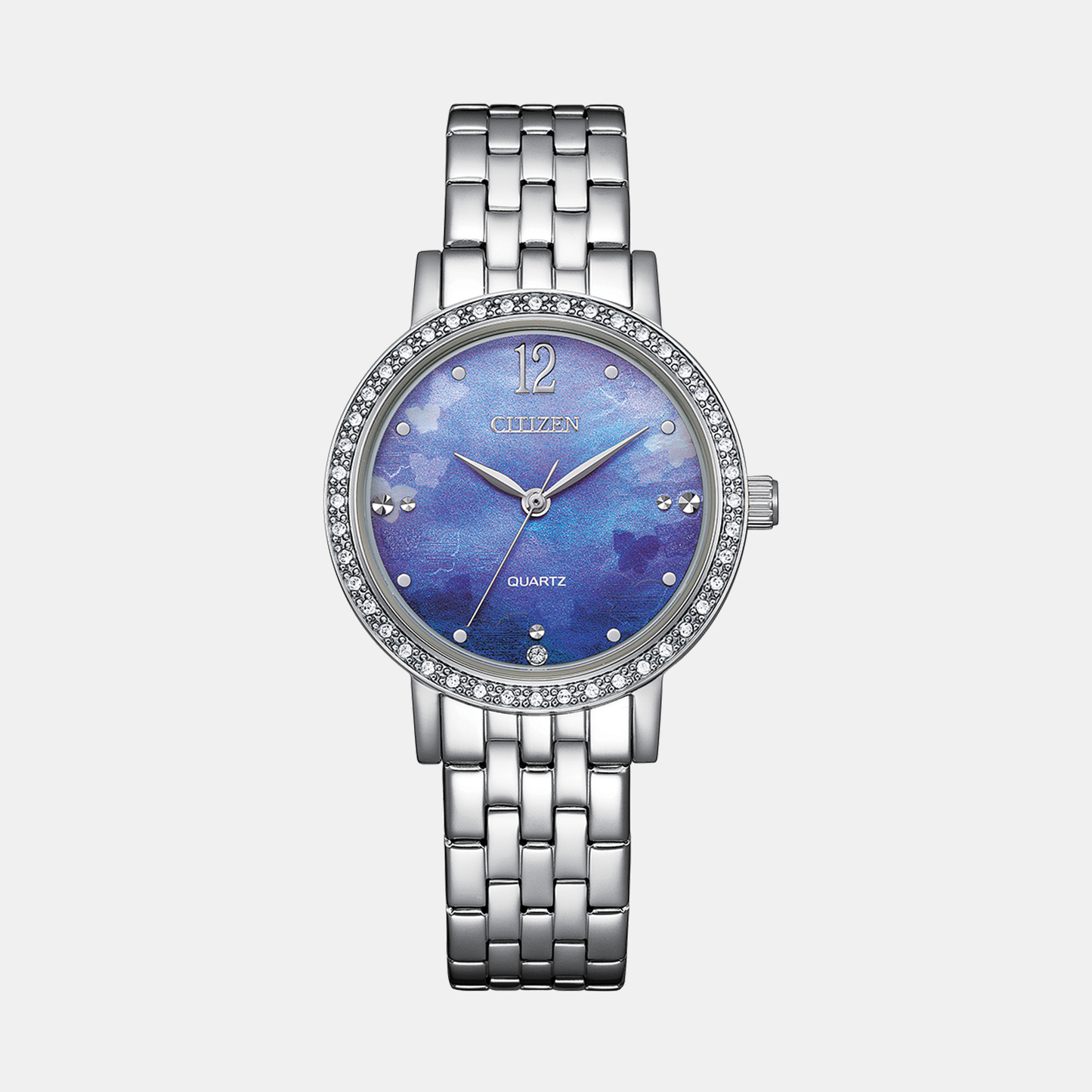 Women Quartz Mother Of Pearl Dial Analog Stainless Steel Watch EL3100-55N