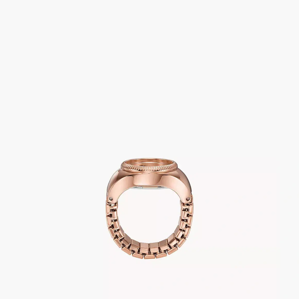 Fossil Watch Ring Two-Hand Rose Gold-Tone Stainless Steel