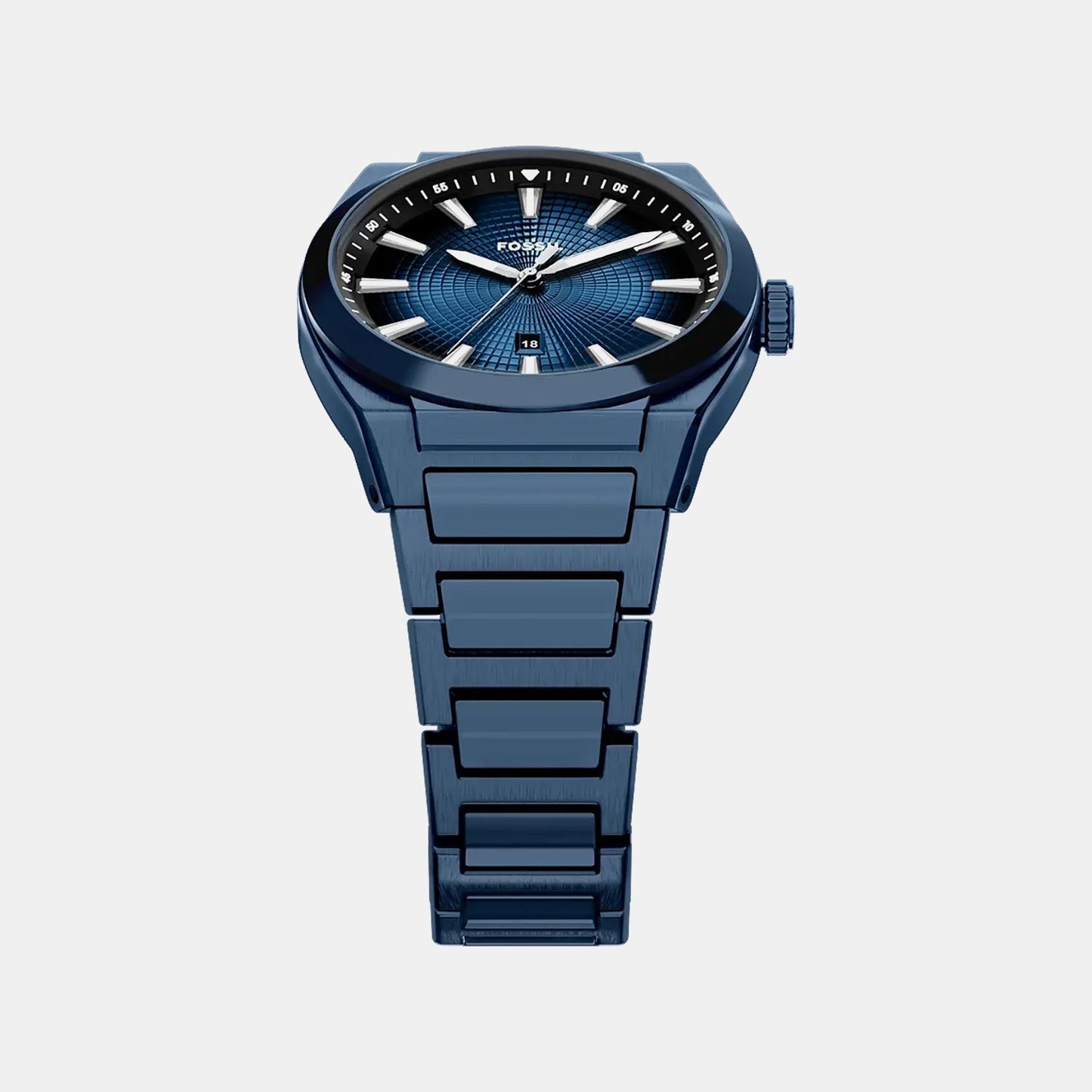 Everett Men Quartz Blue Dial Analog Stainless Steel Watch FS6169