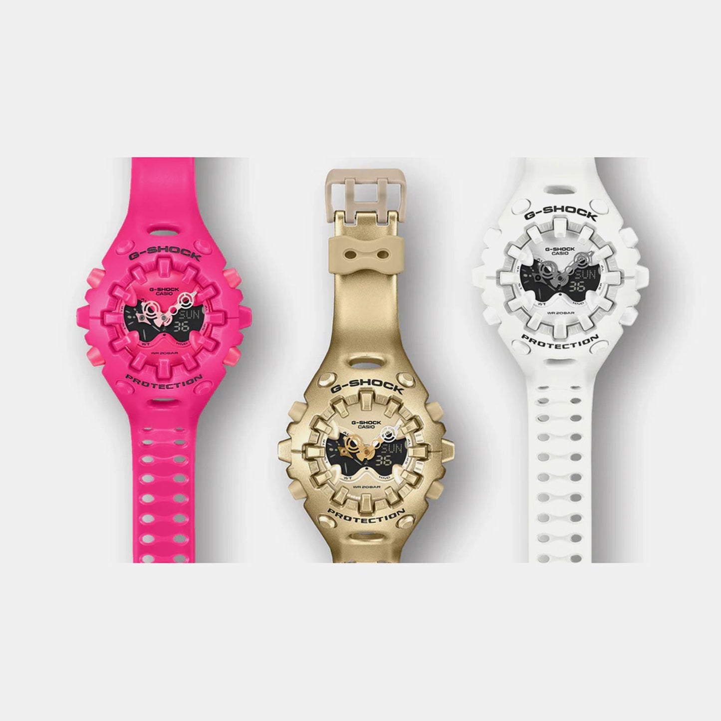 Men Quartz Gold Dial Analog-Digital Resin Watch G1759