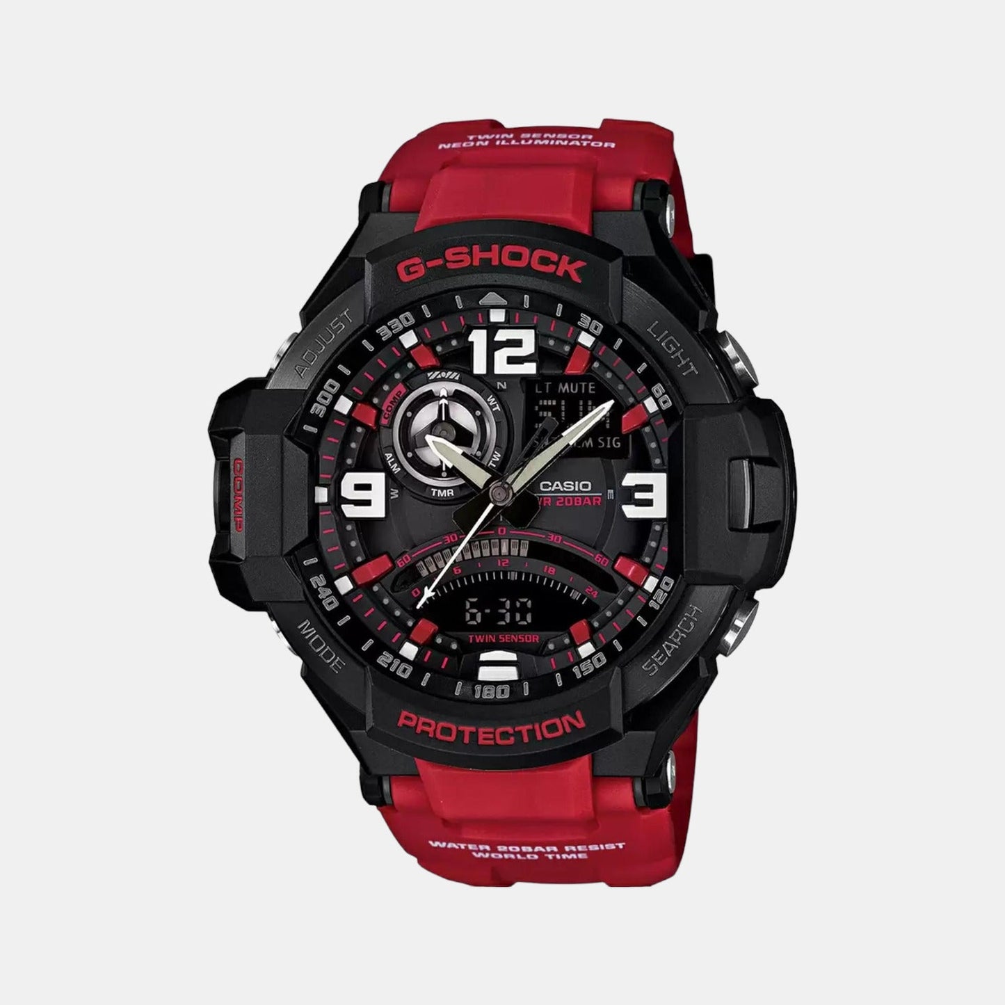 G-Shock Men Quartz Red Dial Analog-Digital Resin Watch G542