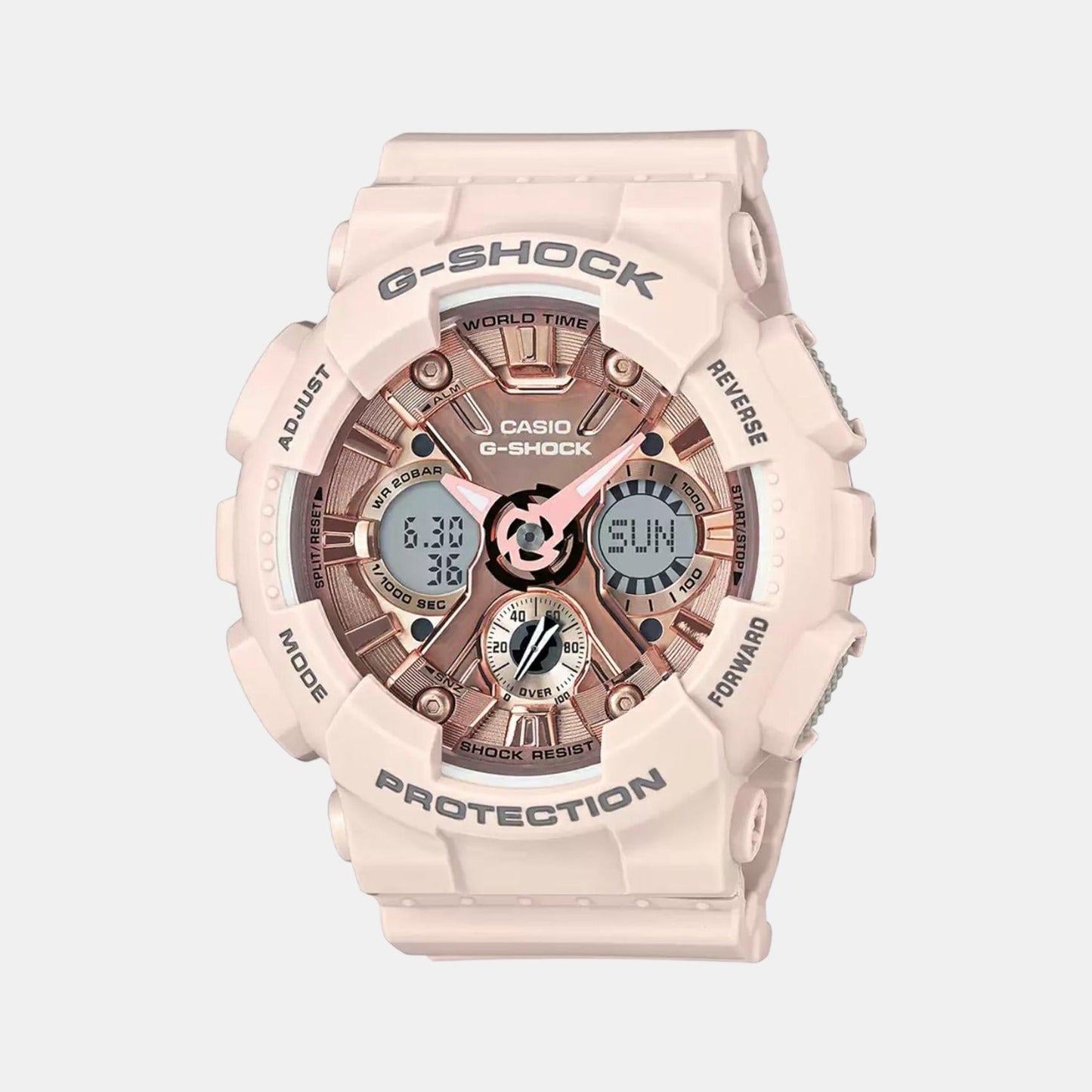 G-Shock Women Quartz Rose Gold Dial Analog-Digital Resin Watch G732