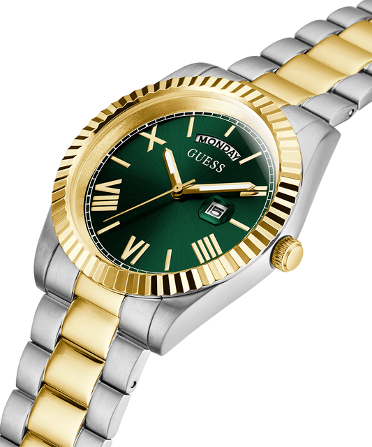 GUESS Mens 2-Tone Day/Date Watch