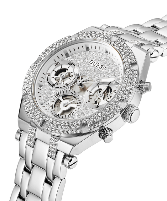 GUESS Ladies Silver Tone Multi-function Watch