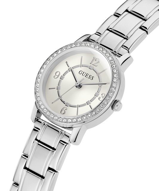 GUESS Ladies Silver Tone Analog Watch