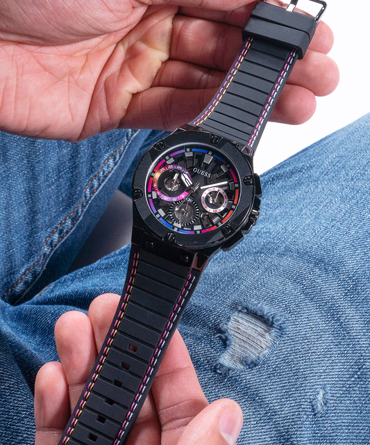 GUESS Mens Black Multi-function Watch