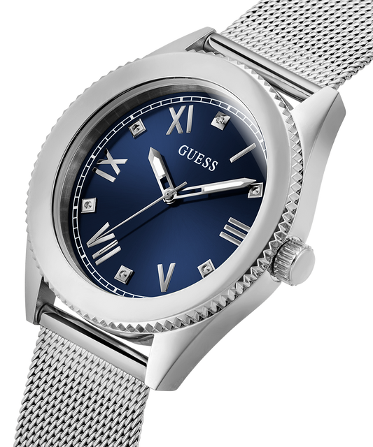 GUESS Mens Silver Tone Analog Watch