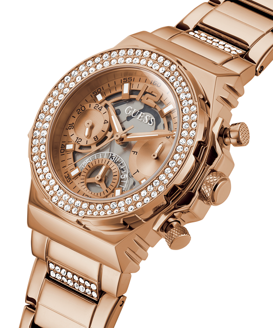 GUESS Ladies Rose Gold Tone Multi-function Watch