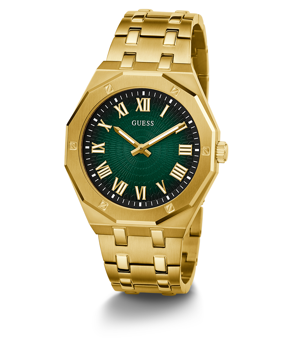 GUESS Mens Gold Tone Analog Watch