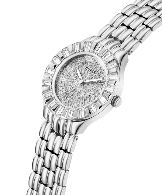 GUESS Ladies Silver Tone Analog Watch