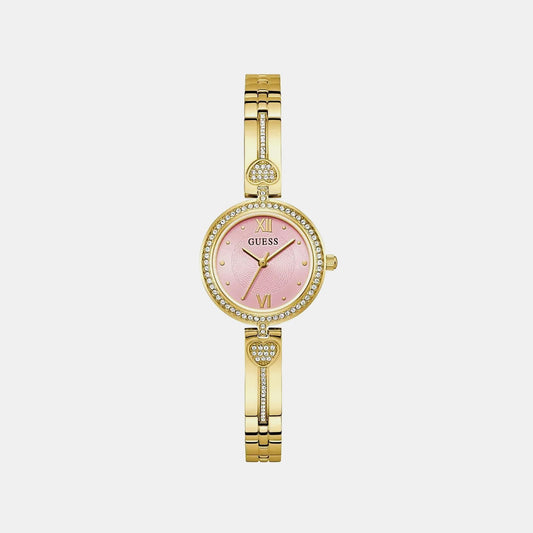 Gb Lovey Women Quartz Pink Dial Analog Stainless Steel GW0655L5