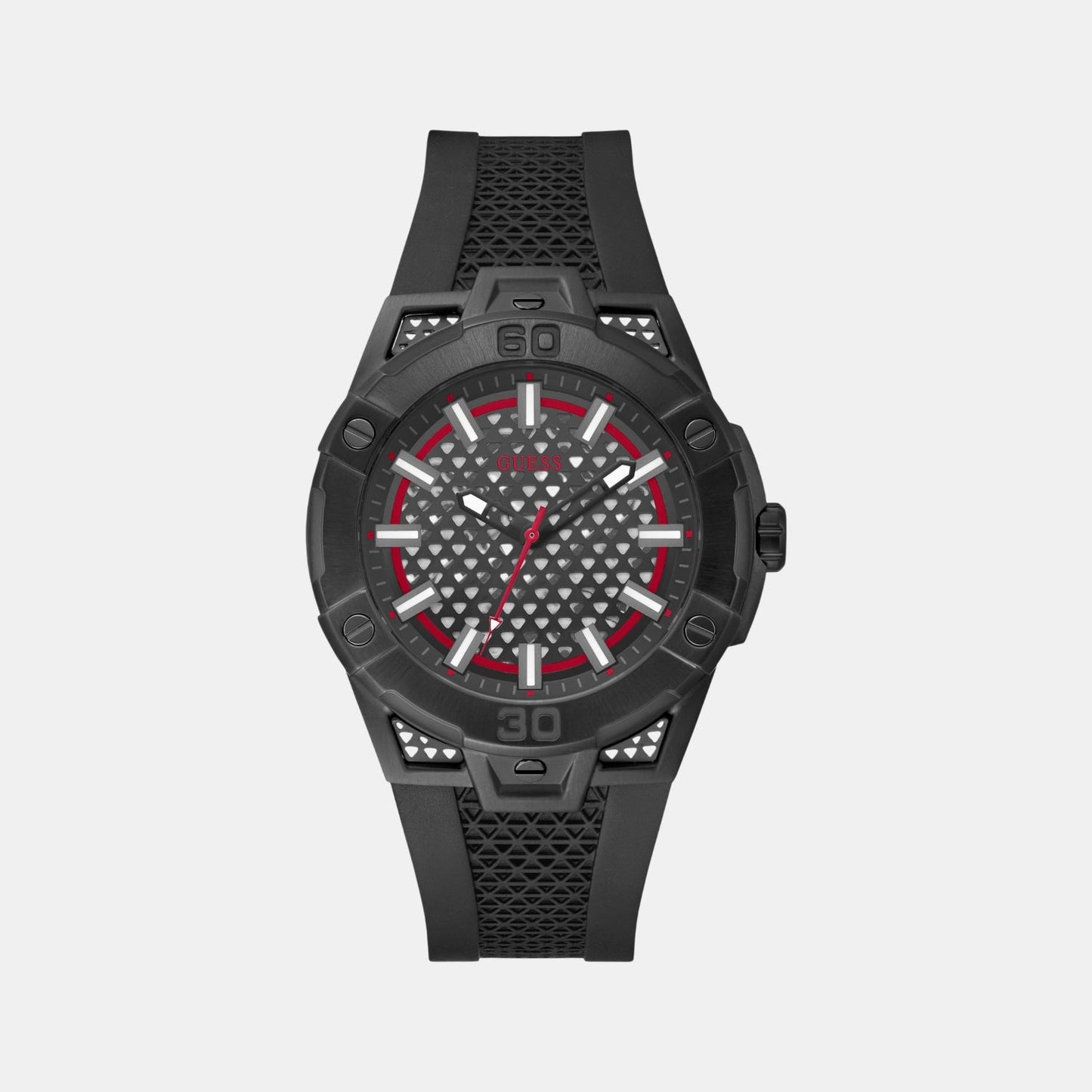 Guess Sport Men Quartz Black Dial Analog Silicone Watch GW0712G1