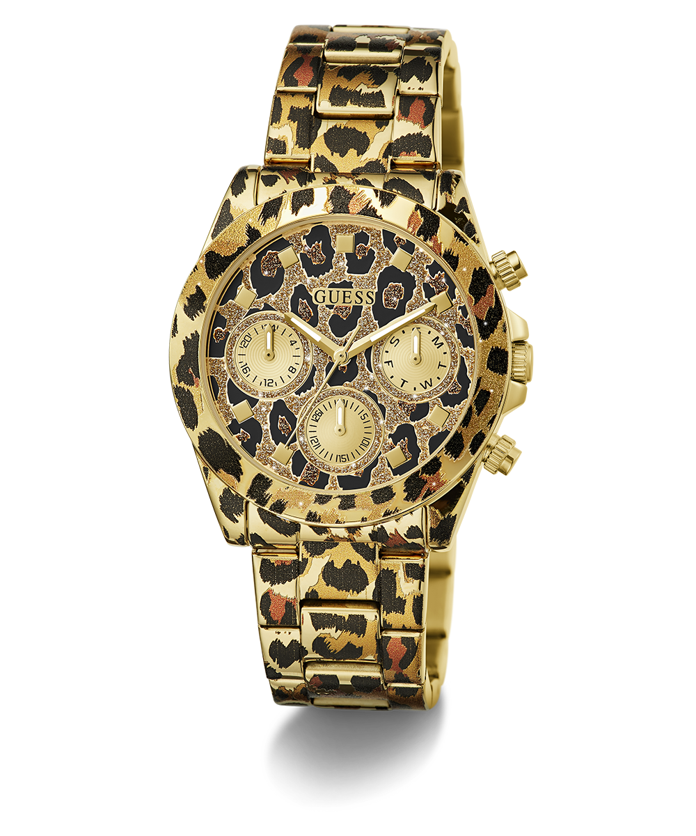 GUESS Ladies Leopard Multi-function Watch