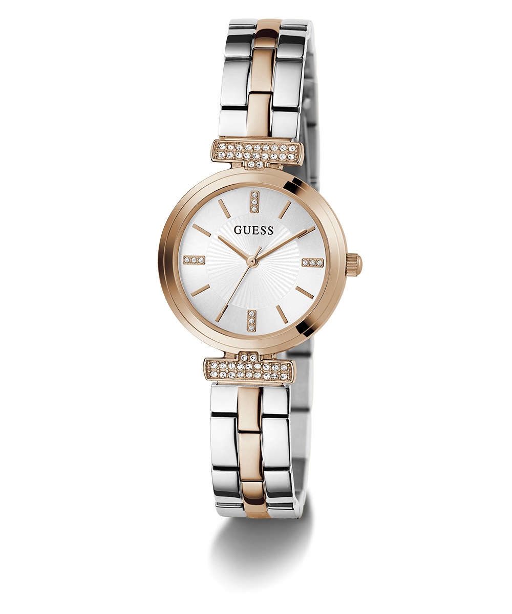 GUESS Ladies 2-Tone Rose Gold Tone Analog Watch