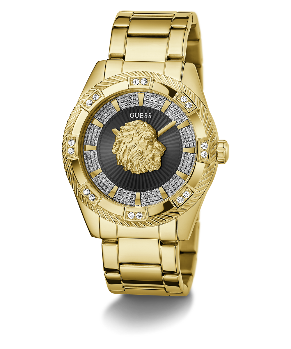 GUESS Mens Gold Tone Analog Watch