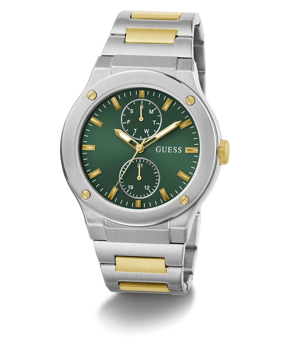 GUESS Mens Silver Tone Multi-function Watch