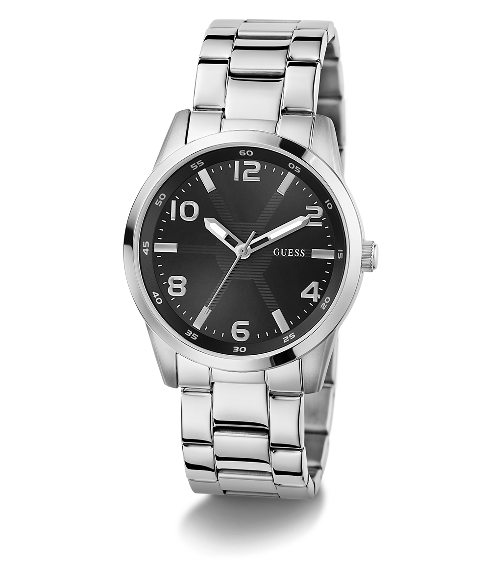 GUESS Mens Silver Tone Analog Watch
