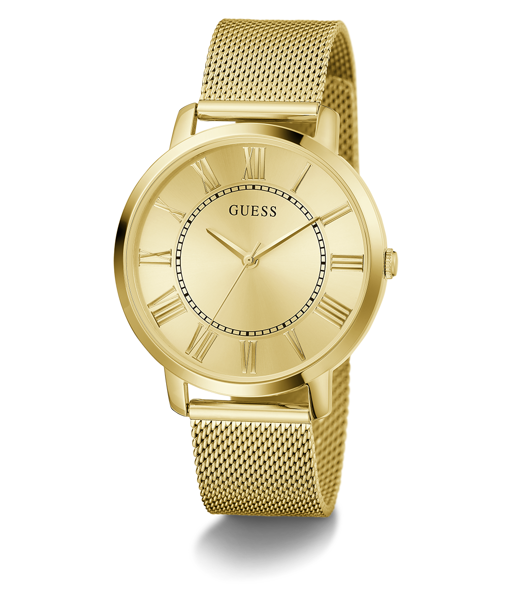 GUESS Mens Gold Tone Analog Watch