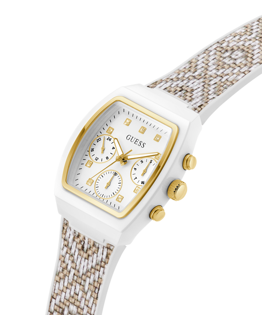 GUESS Ladies 2-Tone White Multi-function Watch