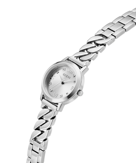 GUESS Ladies Silver Tone Analog Watch