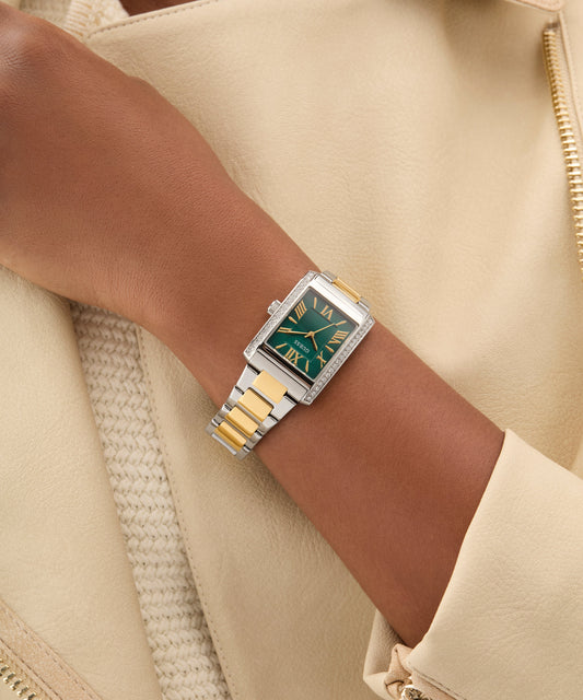 GUESS Ladies 2-Tone Silver Tone Analog Watch