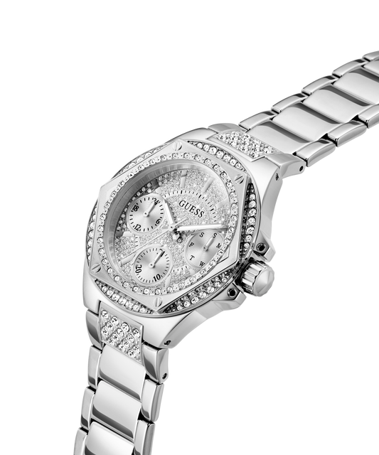 GUESS Ladies Silver Tone Multi-function Watch