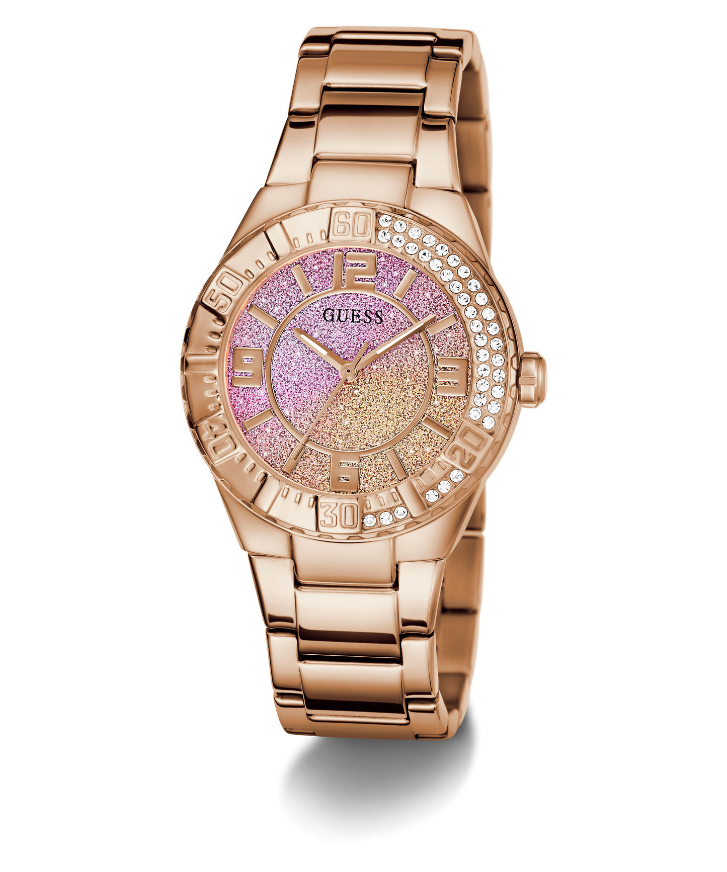 GUESS Ladies Rose Gold Tone Multi-function Watch