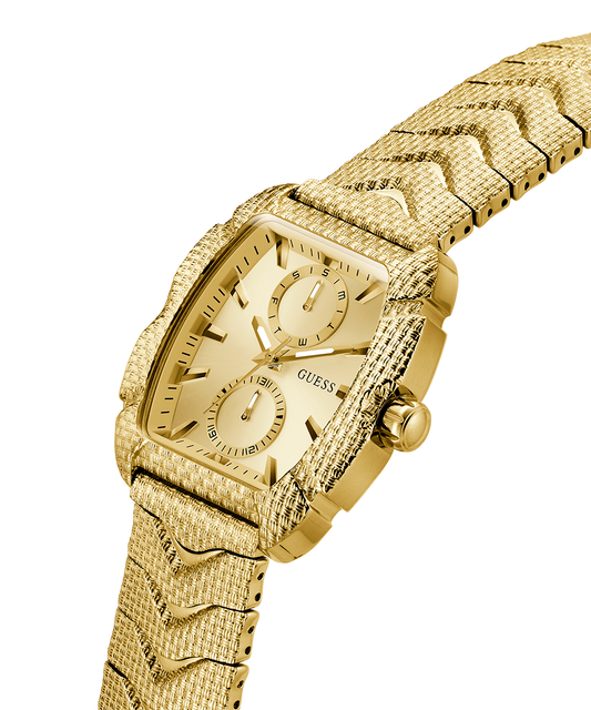 GUESS Mens Gold Tone Multi-function Watch