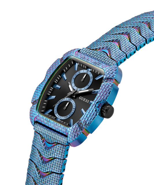 GUESS Mens Blue Iridescent Multi-function Watch