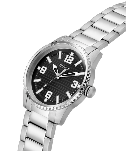 GUESS Mens Silver Tone Analog Watch