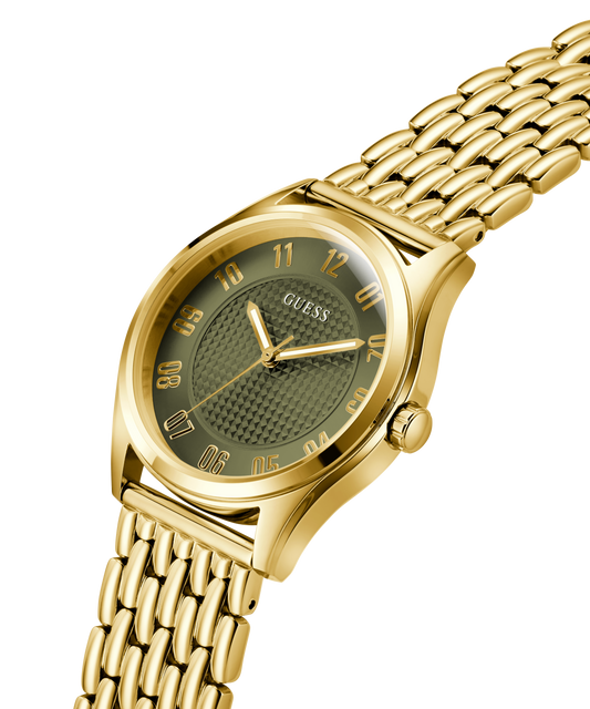 GUESS Mens Gold Tone Analog Watch