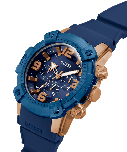GUESS Mens Blue 2-Tone Multi-function Watch