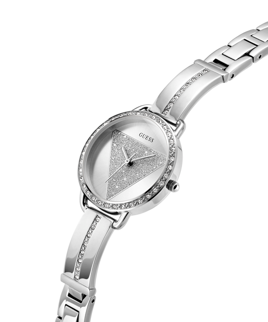 GUESS Ladies Silver Tone Analog Watch