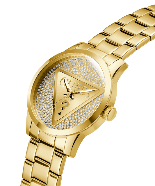 GUESS Mens Gold Tone Analog Watch