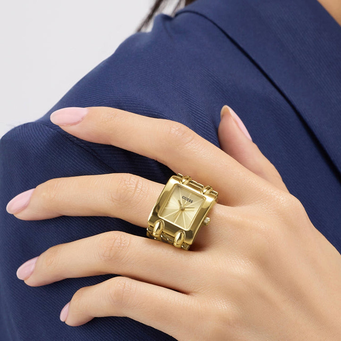 Gb Mod Heavy Metal Women Quartz Gold Dial Analog Stainless Steel GW1079L2 - Guess watch - Image 5