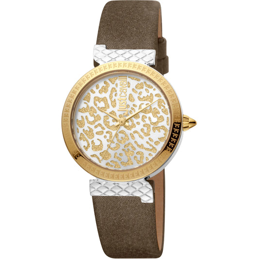 Vibrazioni Leather Brown Yellow Gold Leopard Glitter