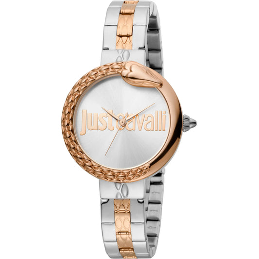Steel Silver Rose Gold Logo Serpente