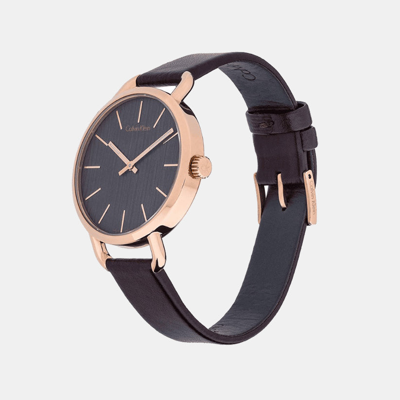 Women Quartz Black Dial Chronograph Leather Watch K7B236G3