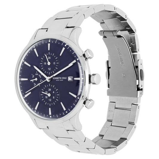 Kenneth Cole Quartz Multifunction Blue Dial Stainless Steel Strap Watch for Men-NCKC50644001MN