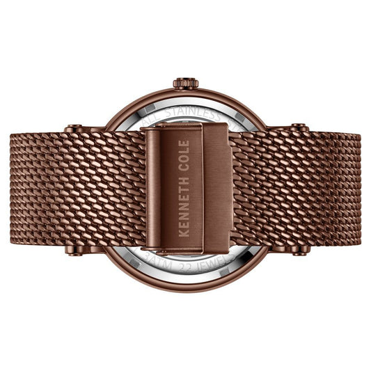 Kenneth Cole Quartz Multifunction Brown Dial Stainless Steel Strap Watch for Men-NCKC51093003MNW