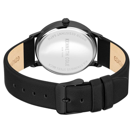 Kenneth Cole Quartz Analog Rose Gold Dial Leather Strap Watch For Men