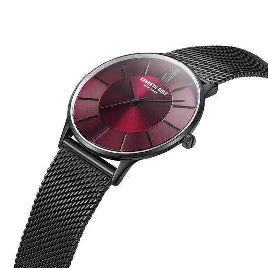 Kenneth Cole Quartz Analog Maroon Dial Stainless Steel Strap Watch for Men