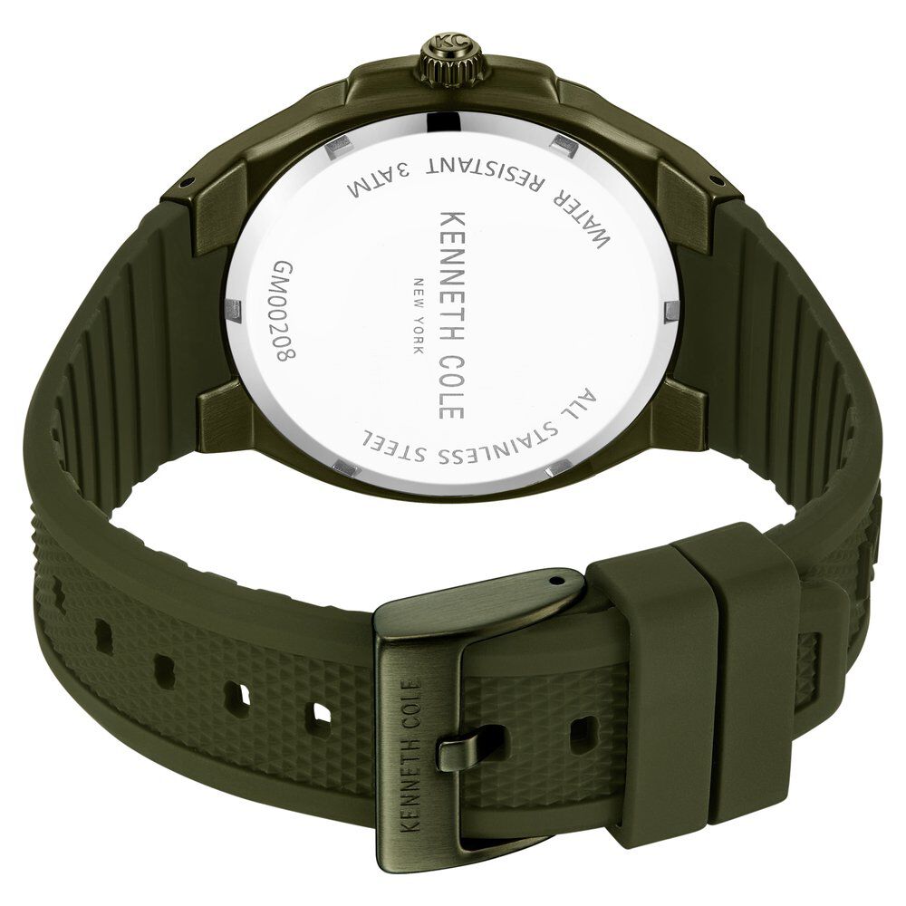 Kenneth Cole Quartz Analog Green dial Silicone Strap Watch for Men