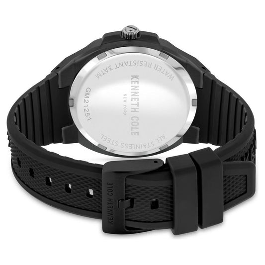 Kenneth Cole Quartz Analog Black Dial Silicone Strap Watch for Men