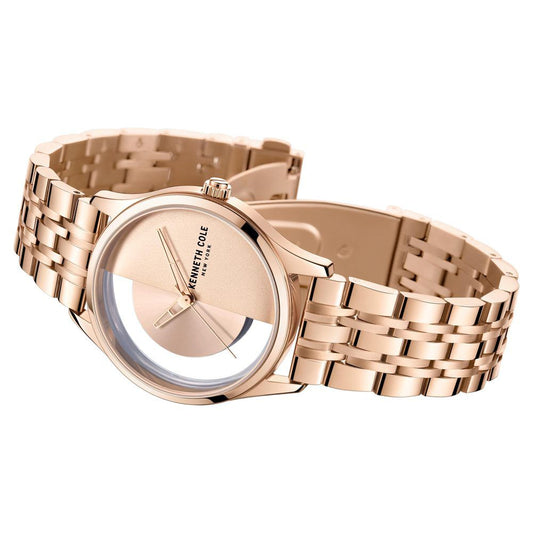 Kenneth Cole Quartz Analog Rose Gold Dial Stainless Steel Strap Watch For Women