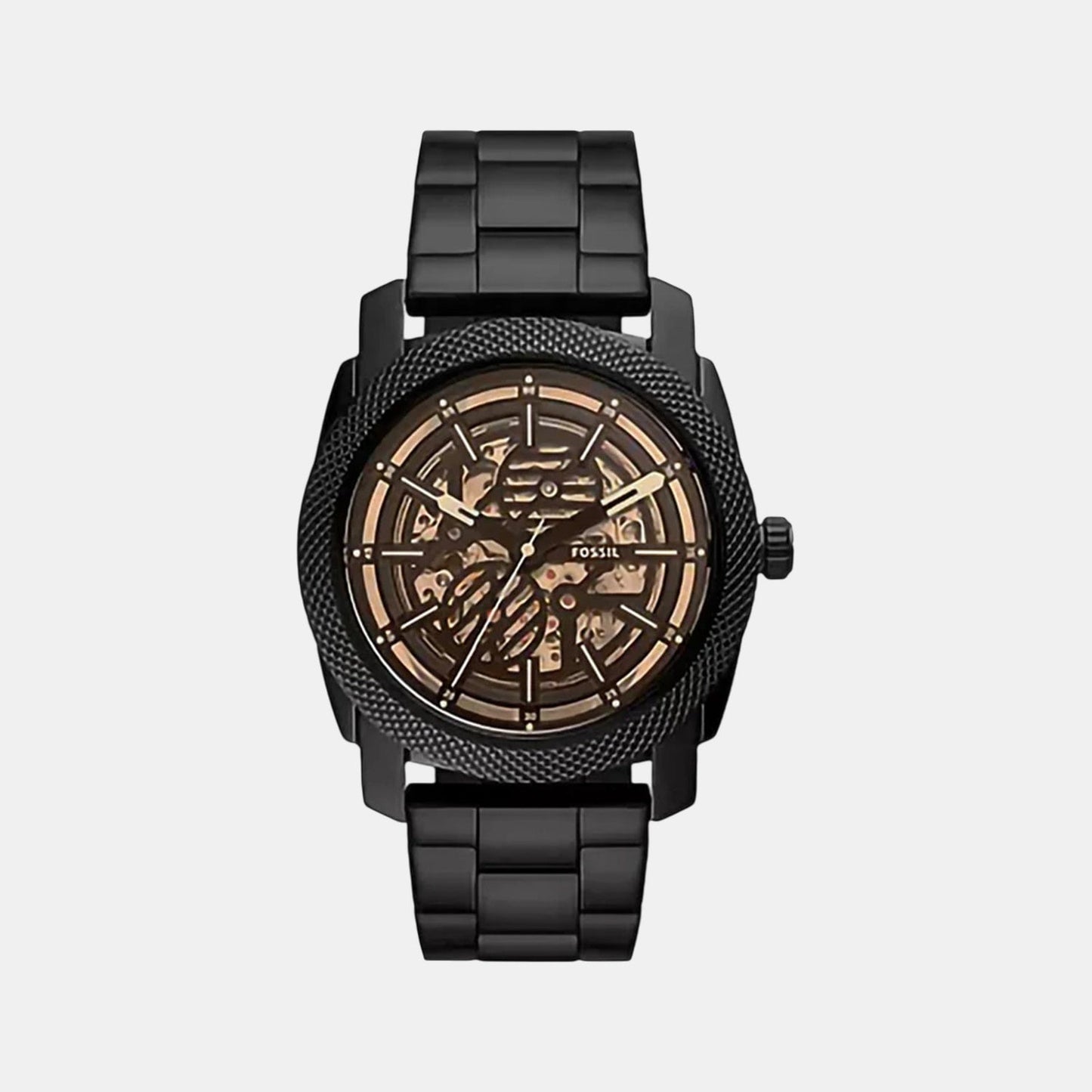 Machine Men Automatic Black Dial Analog Stainless Steel Watch ME3253